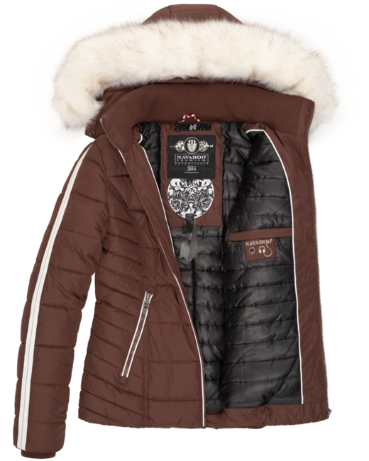 Navahoo KHINGAA´S damen Winterjacke mit Kapuze, schokolade