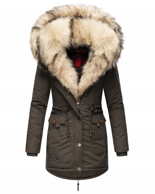 Navahoo SWEETY damen Winterjacke mit Kapuze, anthrazit