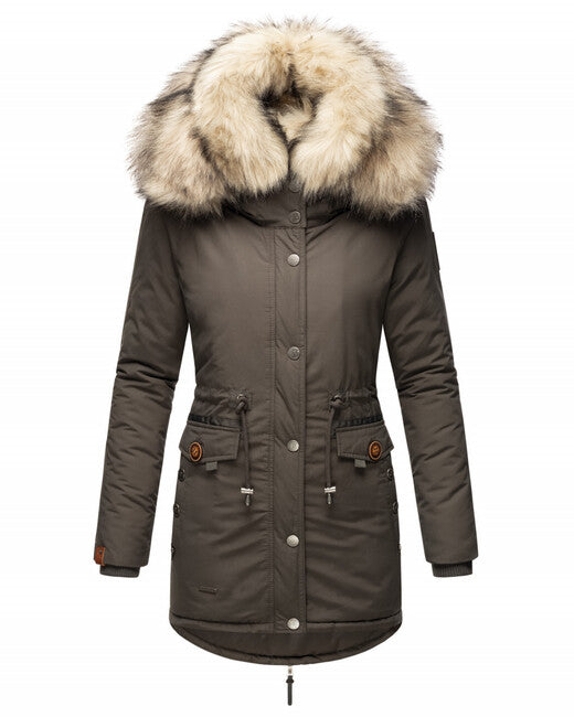 Navahoo SWEETY damen Winterjacke mit Kapuze, anthrazit