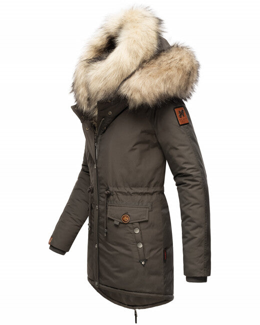 Navahoo SWEETY damen Winterjacke mit Kapuze, anthrazit