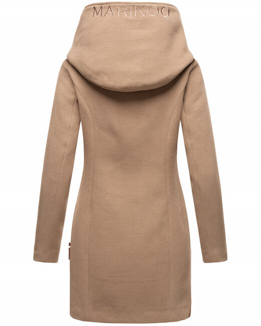 Marikoo MAIKOO damen-Wintermantel mit Kapuze, taupe grey