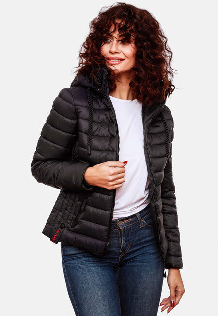 Navahoo Lulana damen Übergangsjacke mit Kapuze, schwarz