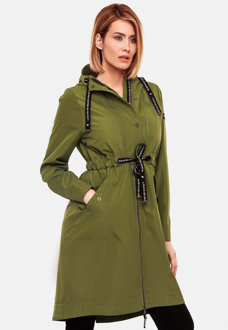 Navahoo JOSINAA damen Übergangsjacke mit Kapuze, olivgrün