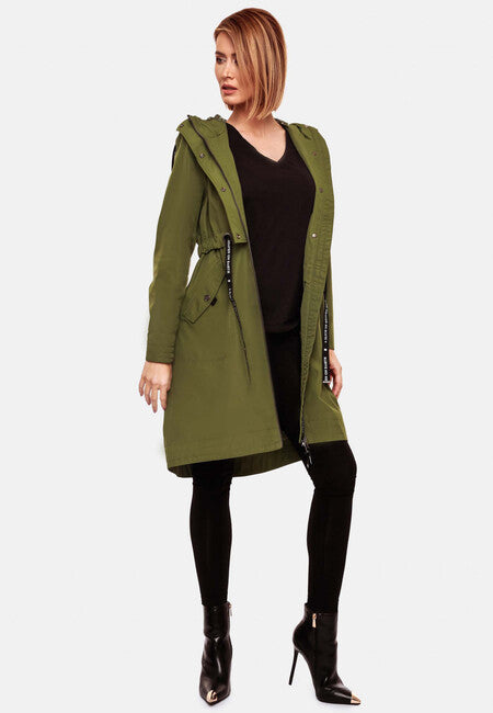 Navahoo JOSINAA damen Übergangsjacke mit Kapuze, olivgrün
