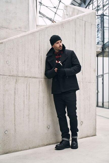 Brandit Pea Coat herrenmantel, schwarz