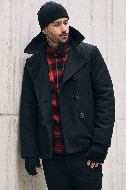 Brandit Pea Coat herrenmantel, schwarz
