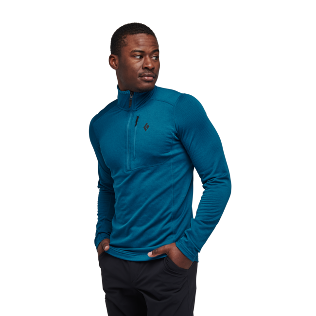 Black Diamond Coefficient Lt herren langarm-T-shirt mit reißverschluss, kingfisher