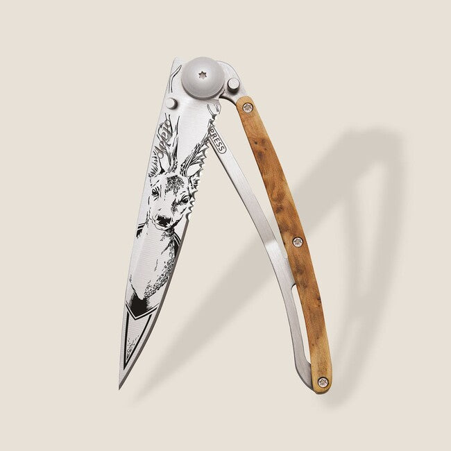 Deejo Deer Klappmesser Serration Titanholz