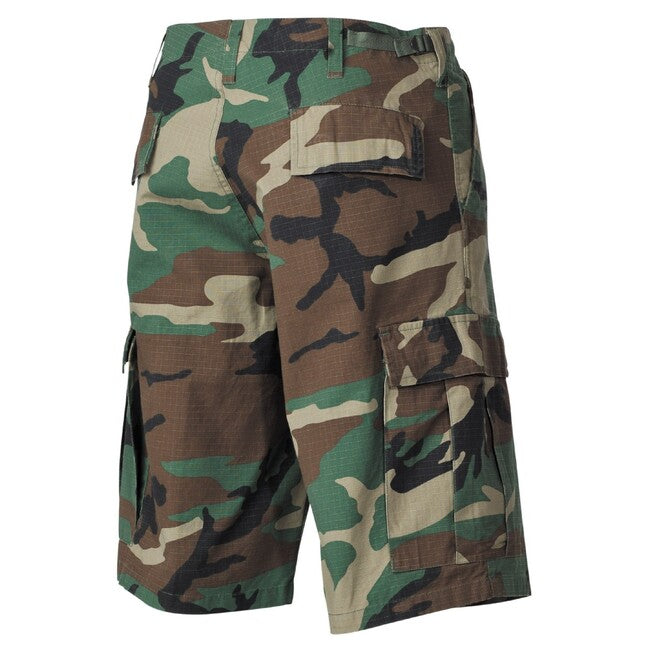 MFH BDU Αμερικανικό Σορτς Rip stop, woodland-stonewashed