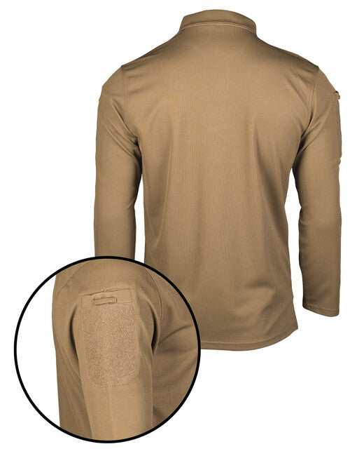 Mil-Tec Tactical Quick Dry Poloshirt 1/1 arm dark coyote