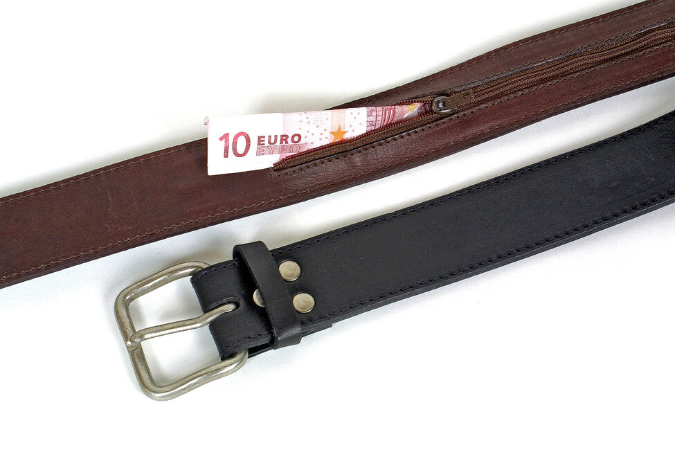 BasicNature Classic Geldgürtel mokka 120 cm