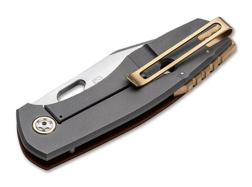 BÖKER Plus Micarta taschenklappmesser mit scheide 8,5 cm, braun