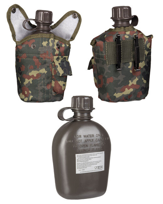 Mil-Tec us feldflasche kst.imp.1ltr m.hü.flecktarn