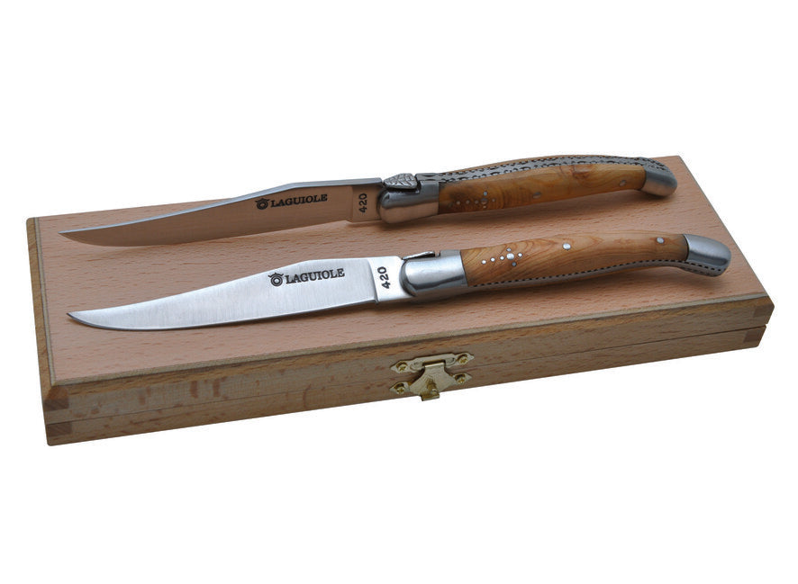 Laguiole DUB127 steakmesser-set mit griff aus wacholderholz