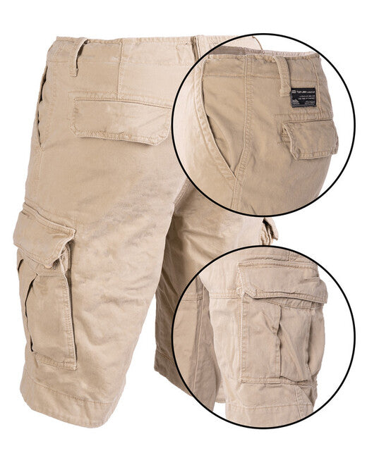 Mil-Tec Hose kurz VINTAGE bavlnene predprane khaki