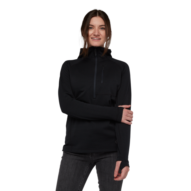 Black Diamond Coefficient damen-Sweatshirt mit Reißverschluss, schwarz