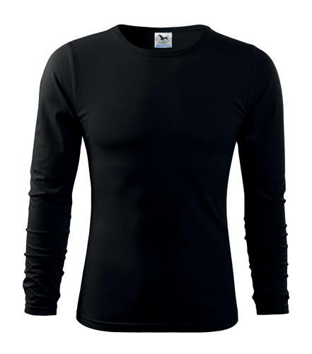 Malfini Fit-T langärmliges T-shirt, schwarz, 160g/m2