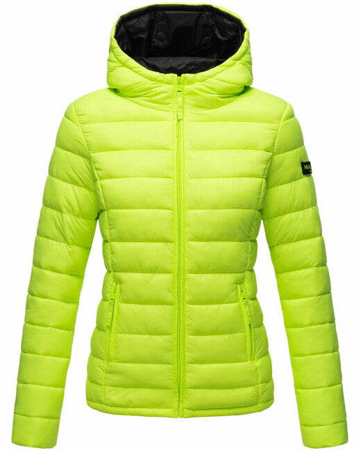 Marikoo Lucy damen-übergangsjacke mit kapuze, neon green