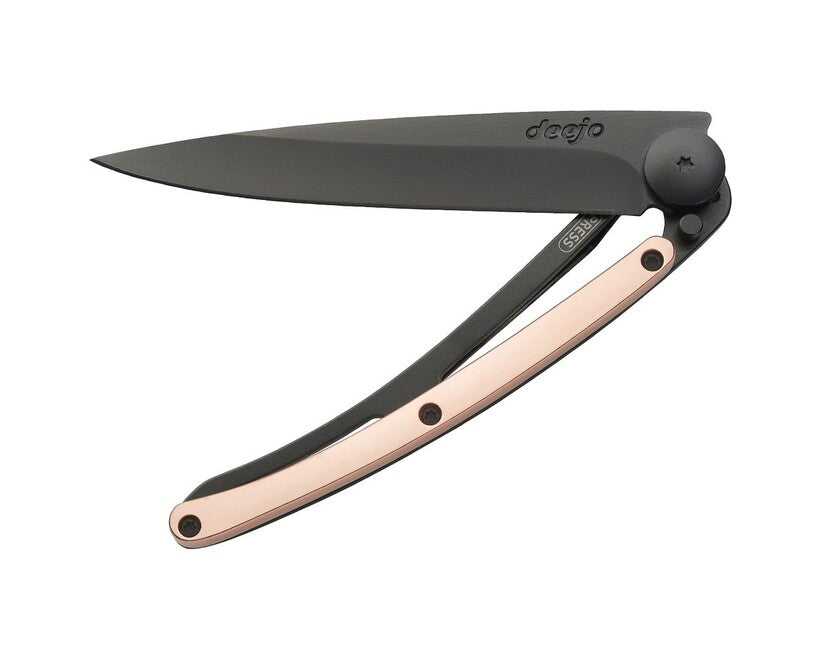 Deejo Schließmesser GOLD schwarz 18kt Roségold