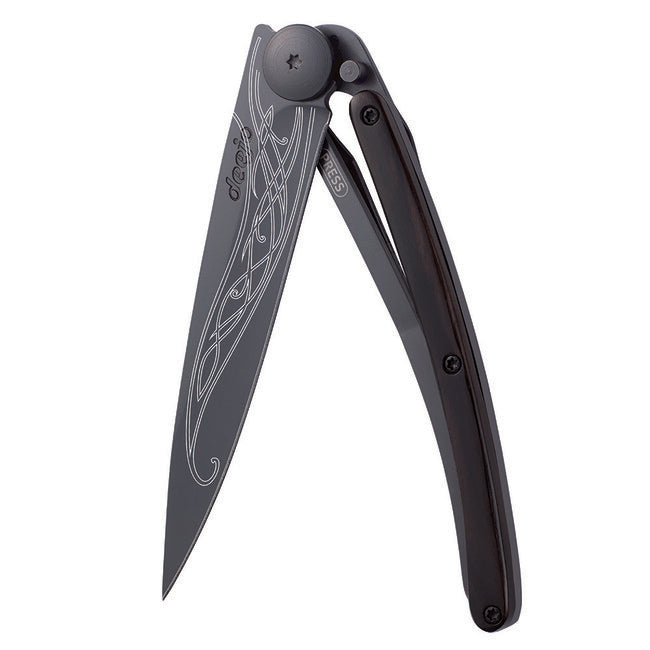 Deejo Elven blade Schließmesser Black Tattoo Ebenholzklinge