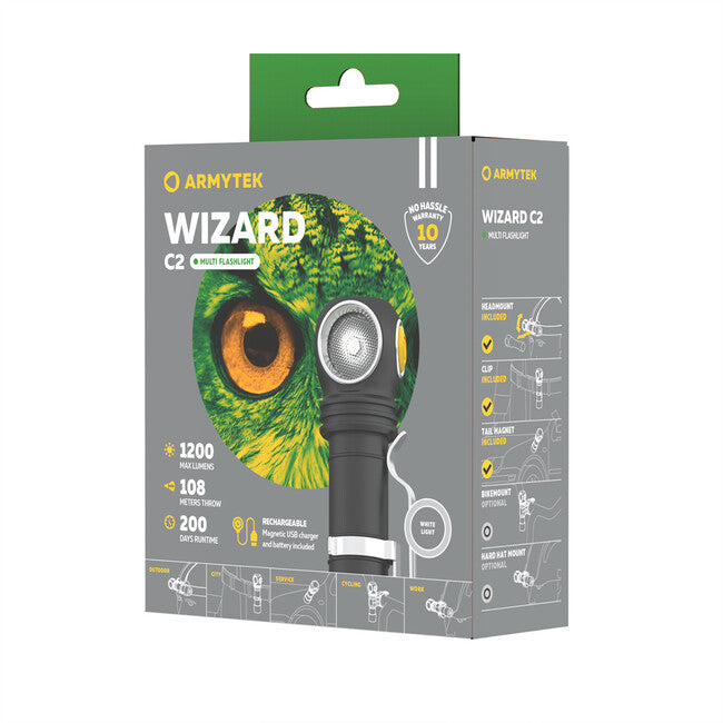 ArmyTek Wizard C2 stirnlampe mit magnethalterung 1200 lm 4800 h 64 g, weiße