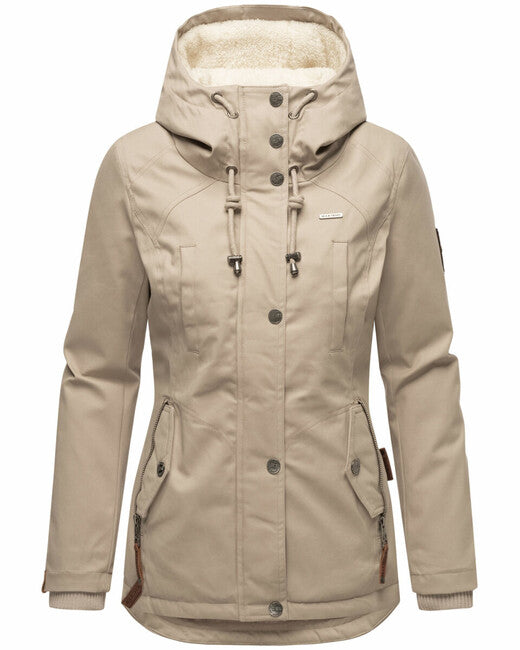 Marikoo Bikoo damen Winterparka mit Kapuze, helles Taupe