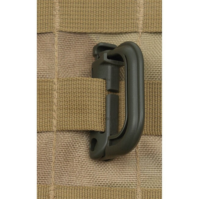 MFH Kunststoffkarabiner MOLLE, od grün, 2 Stück