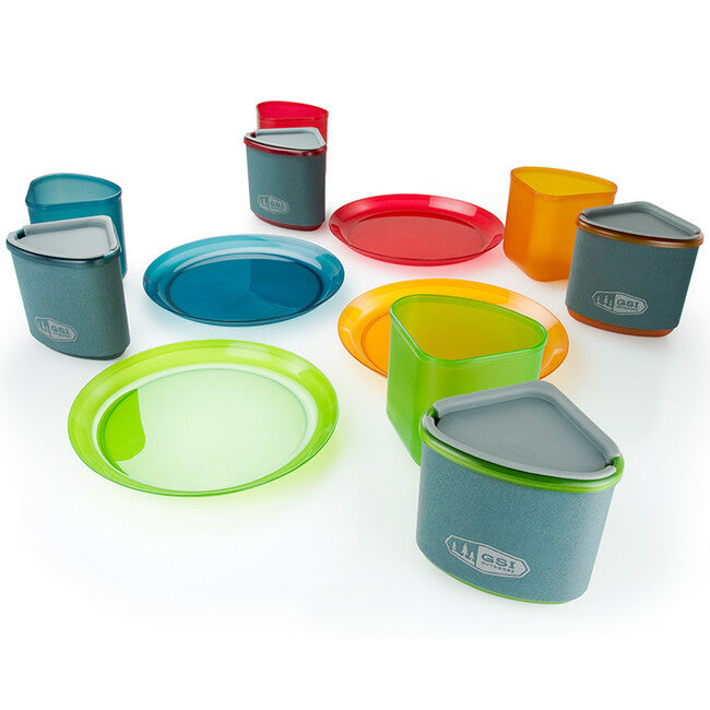 GSI Outdoors Infinity 4 Person Compact Tableset Campinggeschirrset für 4 personen, multicolor