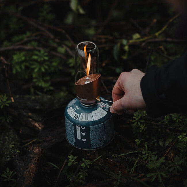 Fire Maple Gaslampe mit Borosilikatglas, schwarz