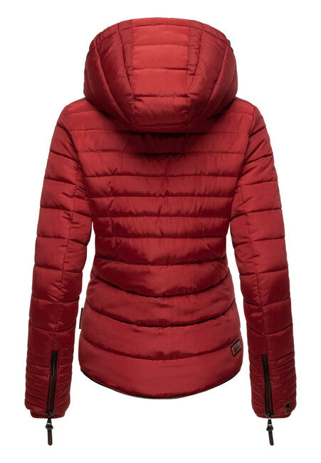 Marikoo Amber damen-winterjacke mit kapuze, blood red