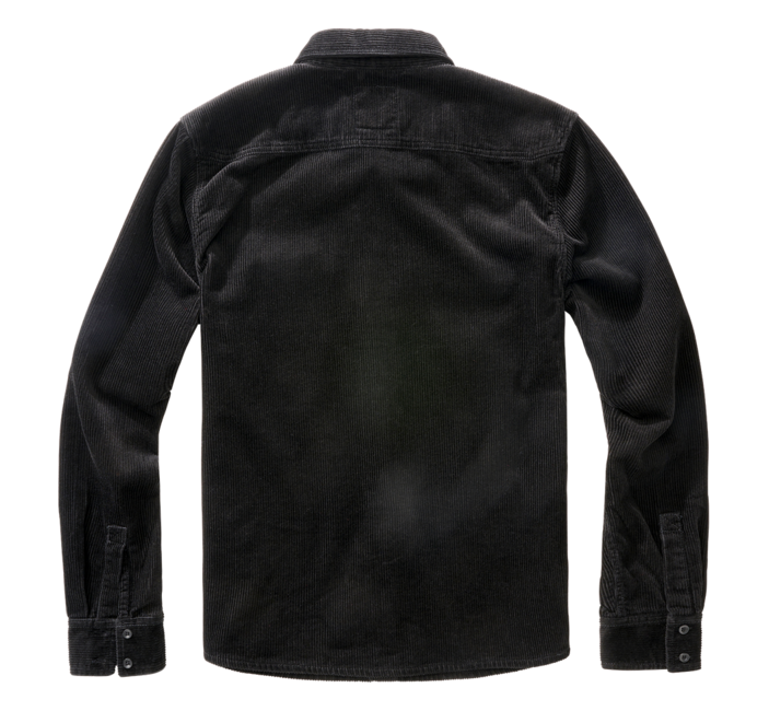 Brandit Corduroy Classic langarmhemd, schwarz