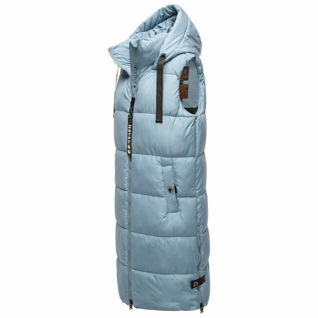Navahoo Schnuffelchen damen lange Weste, pulverblau