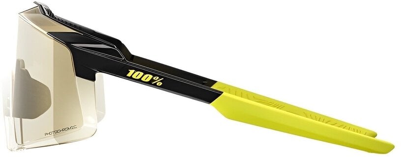 100% Sonnenbrille Aerocraft, Gloss Metallic Black - Gold Mirror Photochromic