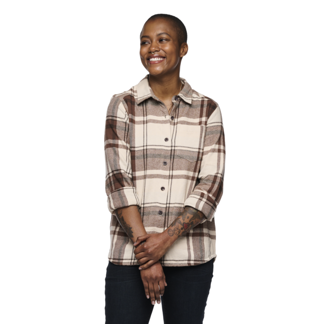 Black Diamond Project Flannel damen-Flanellhemd, kreiderosa-walnuss kariert