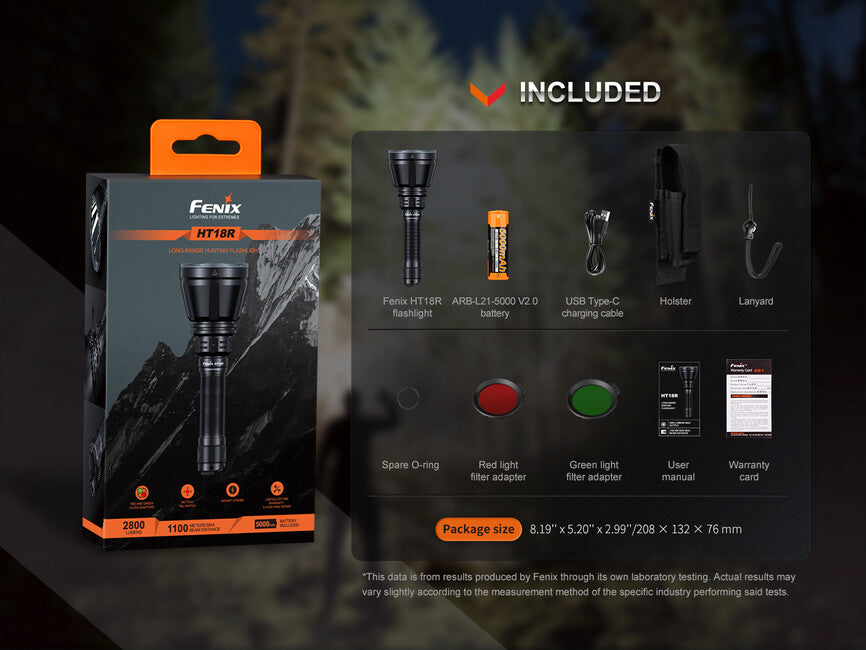 Fenix HT18R Jagdtaschenlampe, AER-05 Kabelschalter und ALG-18 Waffenmontagesatz