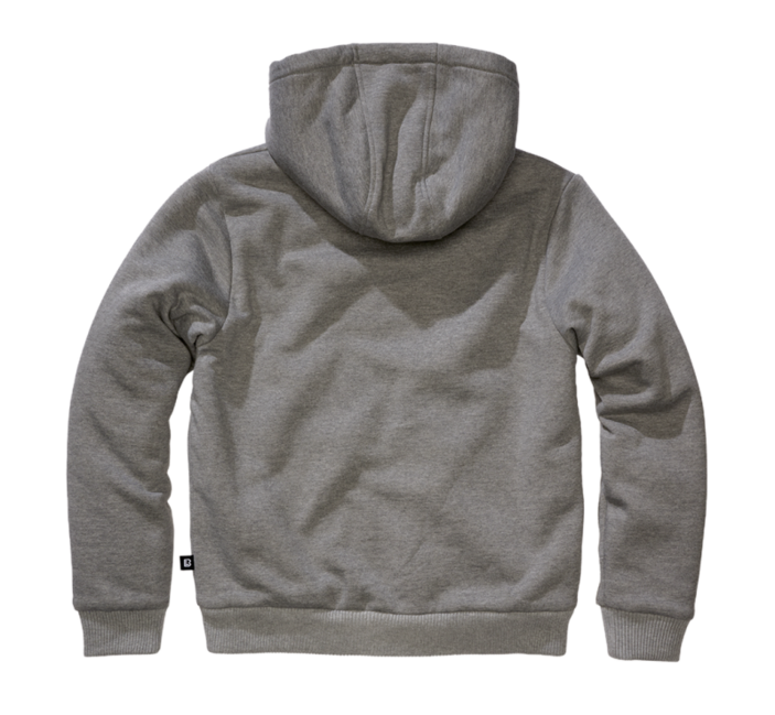 Brandit Sweatjacket Teddylining herren Kapuzenpullover mit warmem Futter, dunkelgrau melange