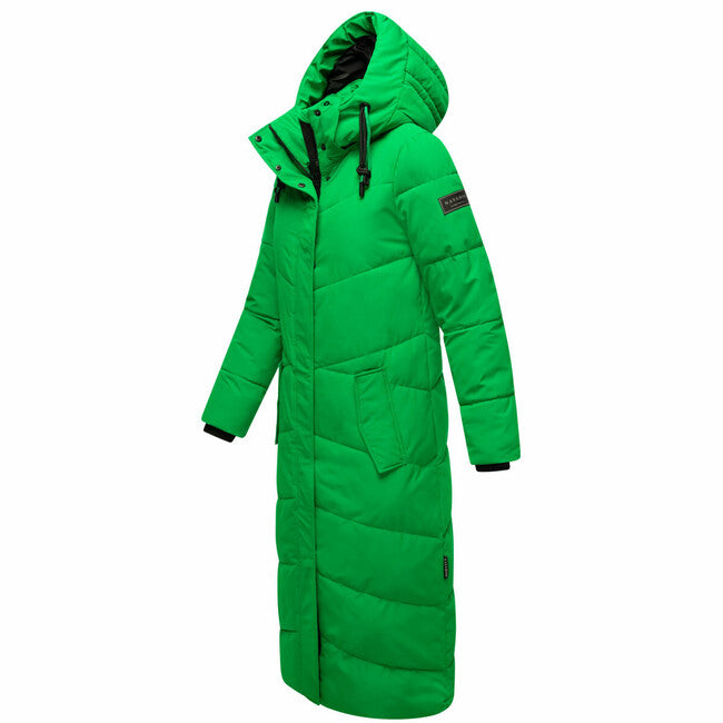 Navahoo Hingucker damen Winterjacke mit Kapuze, smaragdgrün
