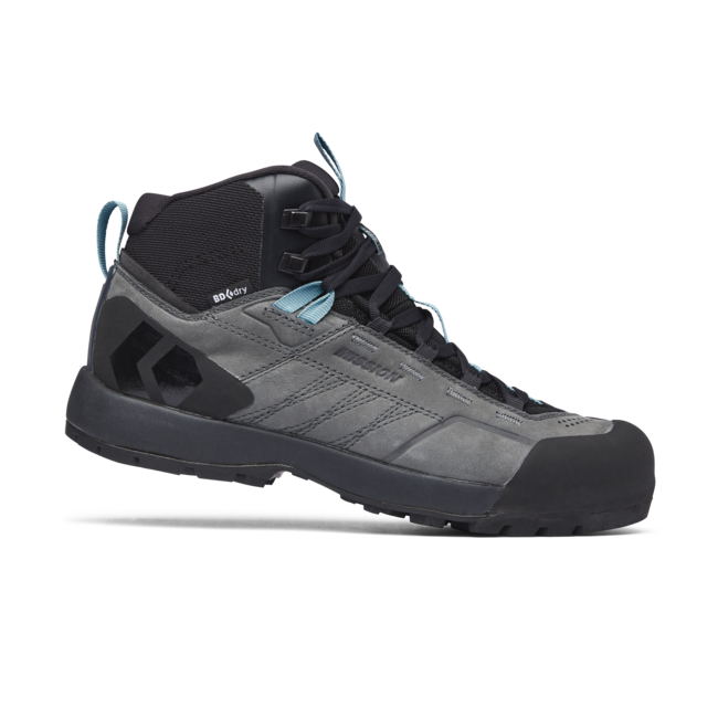 Black Diamond Mission Mid Waterproof Approach damen-Wasserdichte Leder-Approachstiefel, stahlgrau-küstenblau