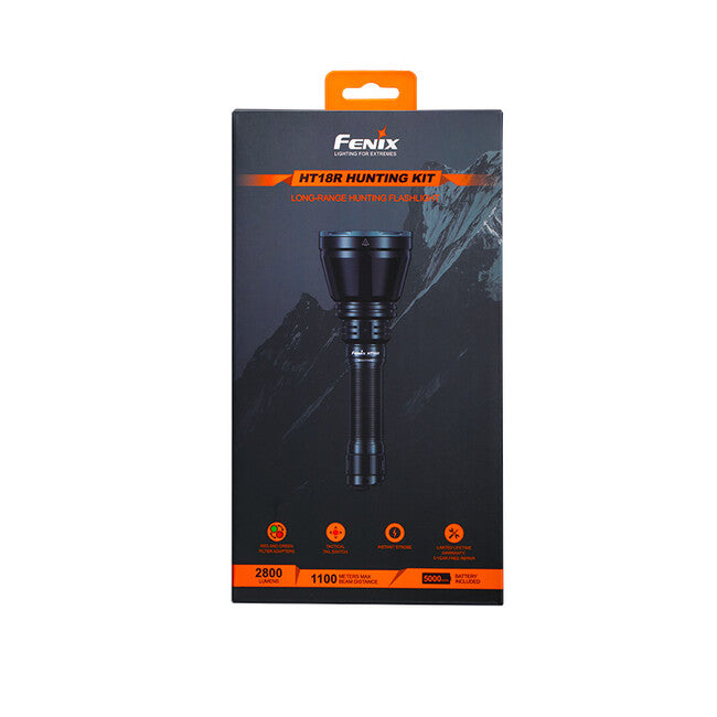 Fenix HT18R Jagdtaschenlampe, AER-05 Kabelschalter und ALG-18 Waffenmontagesatz