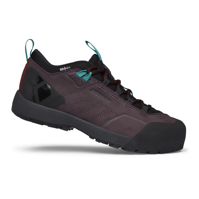 Black Diamond Mission Low Waterproof Approach damen-Wasserdichte Leder-Approachschuhe, maulbeere-schwarz