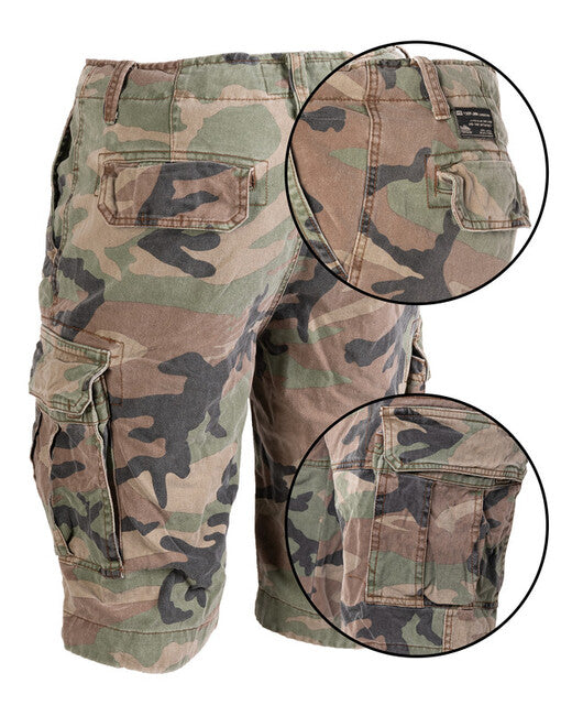Mil-Tec VINTAGE Hosen kurz Baumwolle vorgewaschen woodland