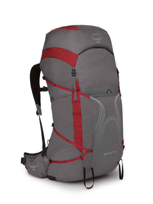 OSPREY Eja Pro 55 wanderrucksack, dale grey/poinsettia red