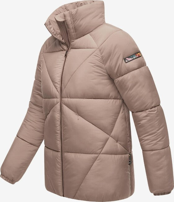 Navahoo Schokolinaa damen kurze winterjacke, taupe grau