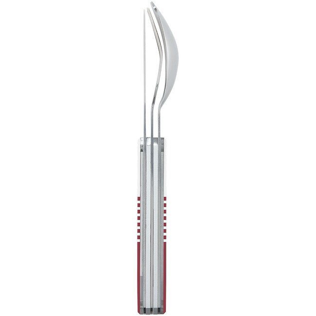 AKINOD Magnetisches reisebesteck, rotes mariniere-spiegelfinish