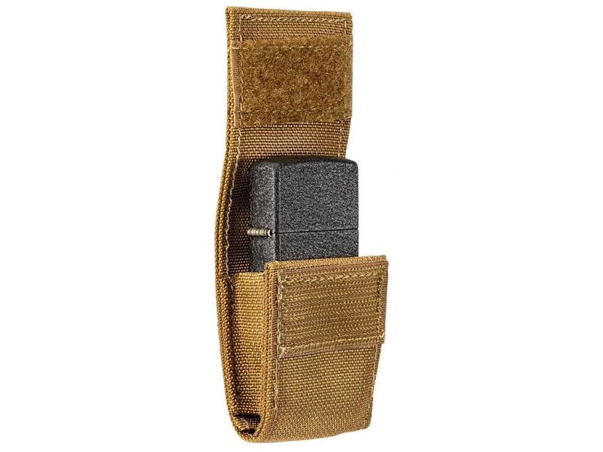 Zippo Black Crackle Lighter with Brown Tactical Pouch Set