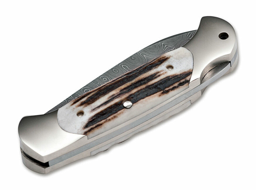 BÖKER Scout Spearpoint hirschtaschenmesser 7,9 cm, damast, geweih
