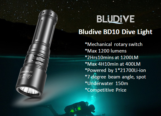 Bludive BD10 tauchlampe, schwarz
