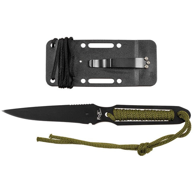 Fox Action II Messer umwickelter Griff mit Scheide, schwarz