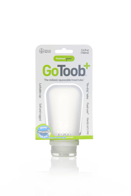 Humangear GoToob+ Silikon-Reiseflasche/Becher 100 ml klar
