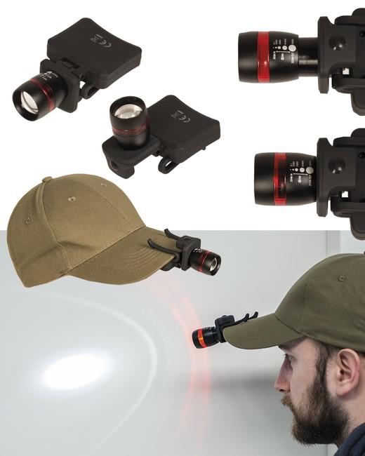 Mil-Tec LED CREE Stirnlampe für eine Kappe, schwarz